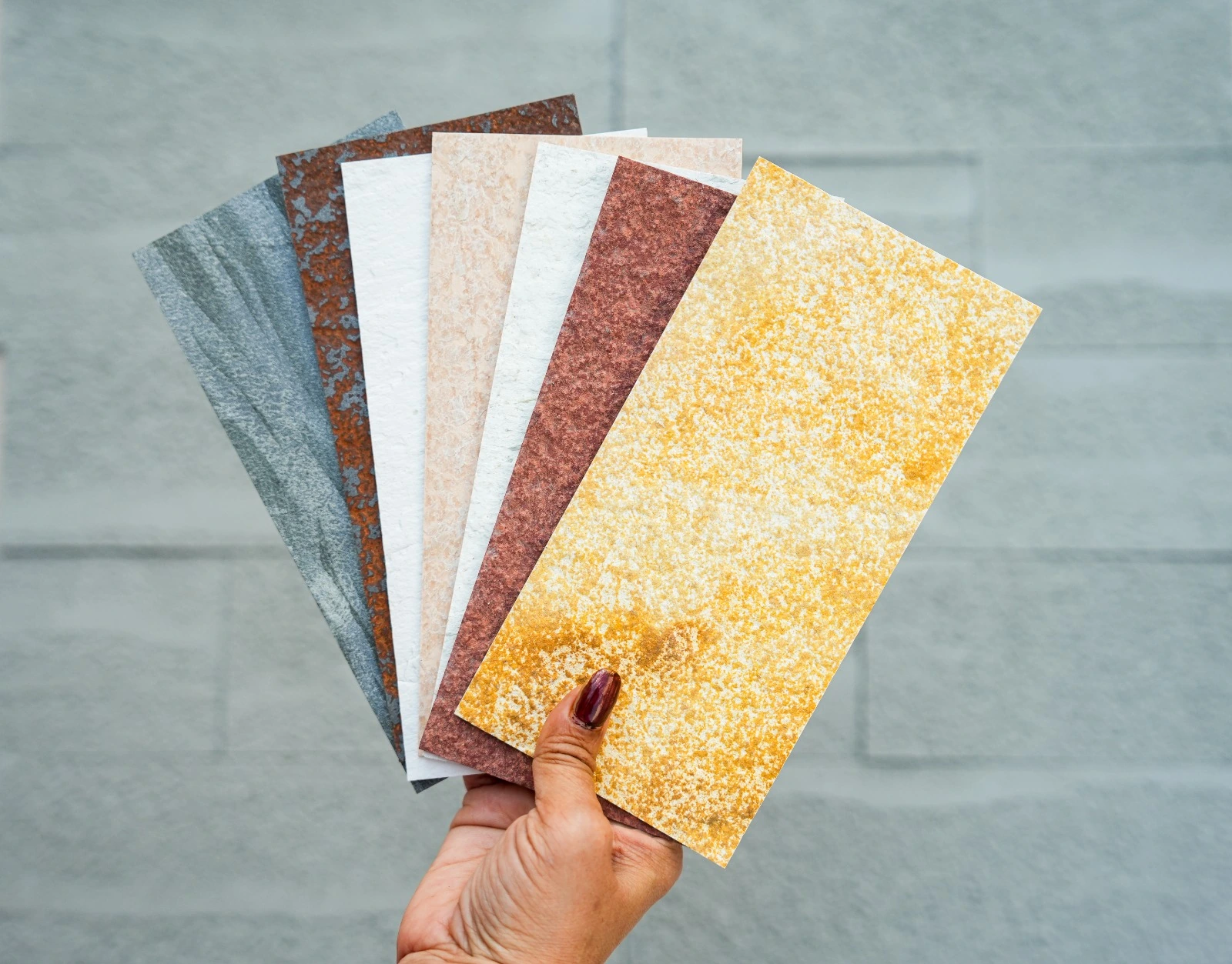 3D peel and stick veneer sample for decorative wall panel applications by HSK International