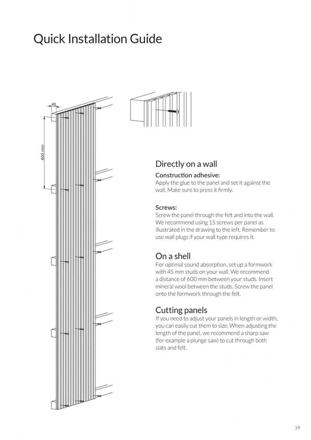 Installation Guide Acoustic Panel - Natural Stone Sound-Absorbing Wall Panel - HSK International