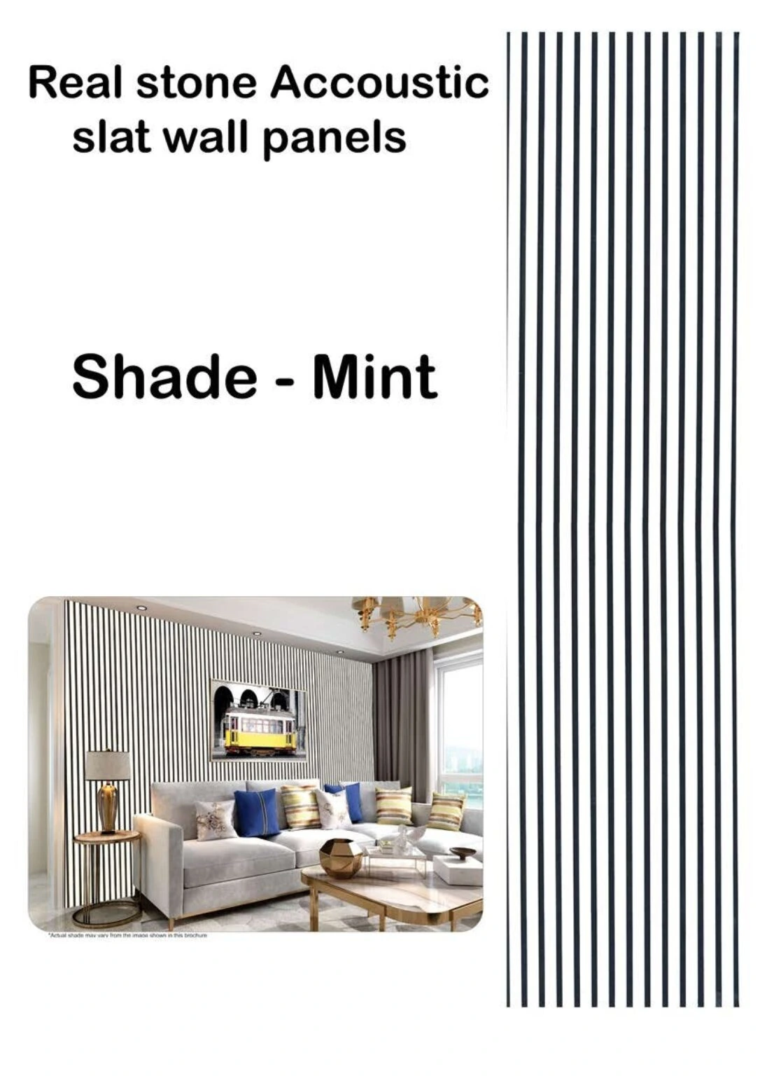 Mint Acoustic Panel - Natural Stone Sound-Absorbing Wall Panel - HSK International