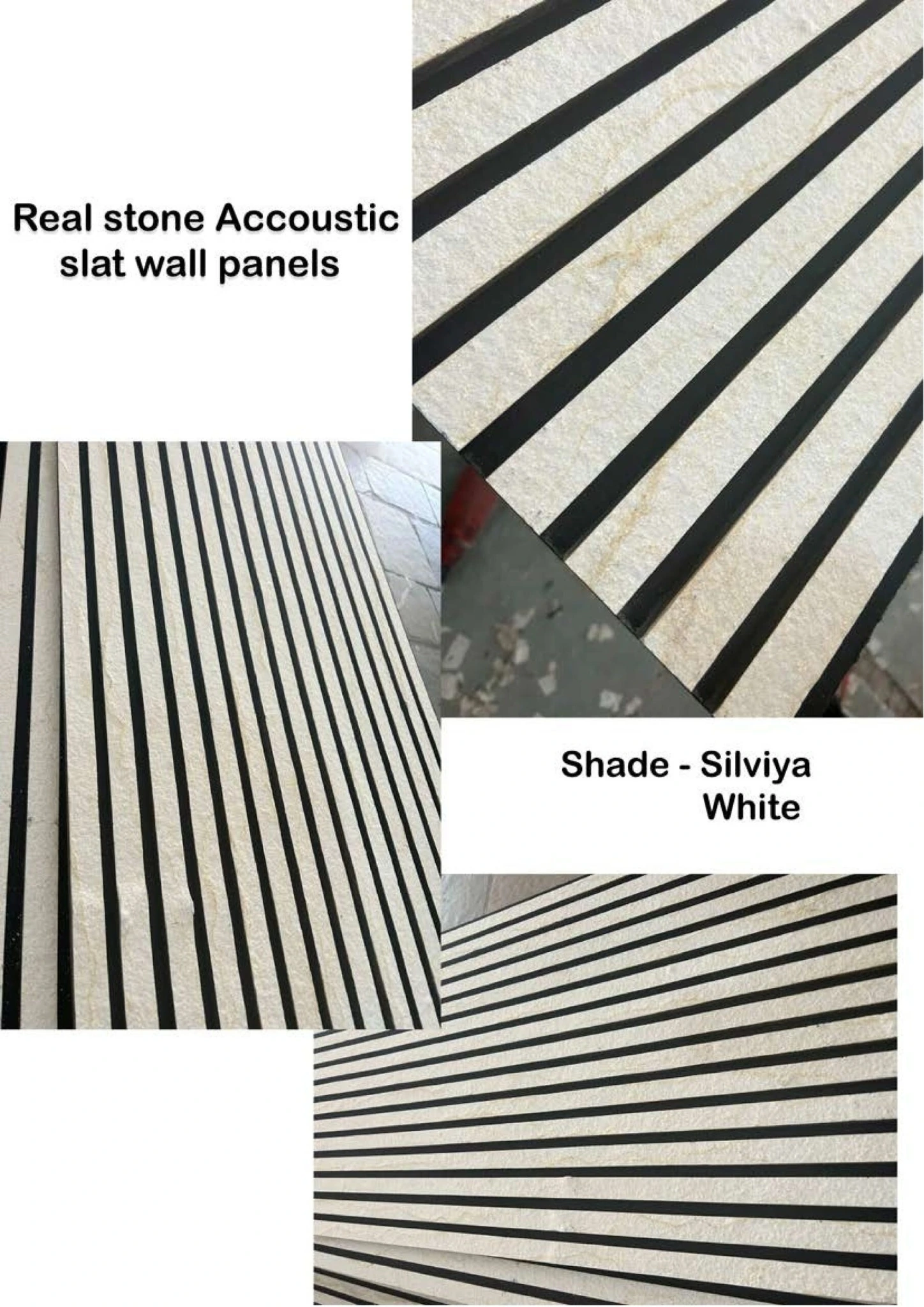 Siliviya White Acoustic Panel - Natural Stone Sound-Absorbing Wall Panel - HSK International